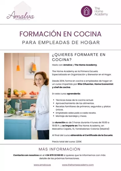 CURSO DE COCINA PARA EMPLEADAS DE HOGAR