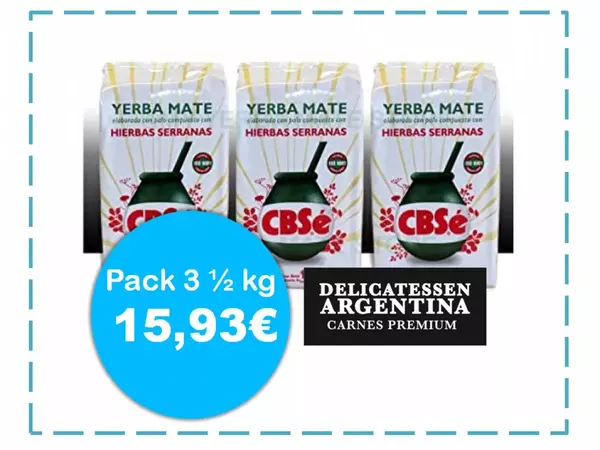 Pack 3 paquetes Yerba Mate Cbse Hierbas Serranas 