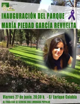 Boadilla inaugura hoy un parque en recuerdo de María Piedad García, desaparecida en 2010