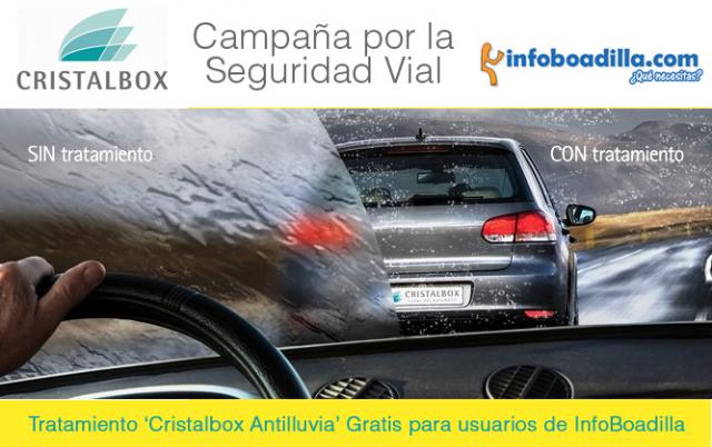 Cristalbox e InfoBoadilla.com regalan 500 tratamientos antilluvia para mejorar la seguridad vial de los boadillenses