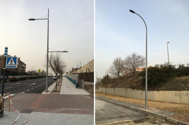 
                                                    PSOE critica la estética y el mantenimiento de las farolas en el Parque del Deporte y la Salud