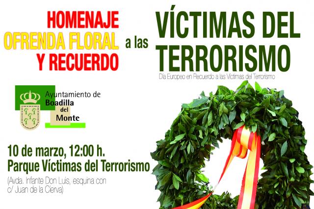 El Ayuntamiento de Boadilla convoca una ofrenda floral en homenaje a las víctimas del terrorismo