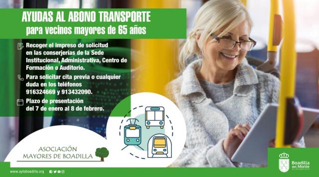 
                                                    Se amplía el plazo de solicitud de la ayuda económica al abono transporte para mayores de 65 años 
