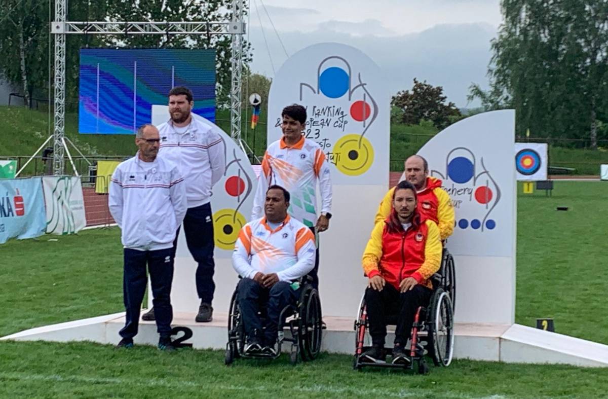 Adrián Martínez, del C.D.E. Arco Boadilla, medalla de bronce y record del mundo en la Para-Archery European Cup 2023