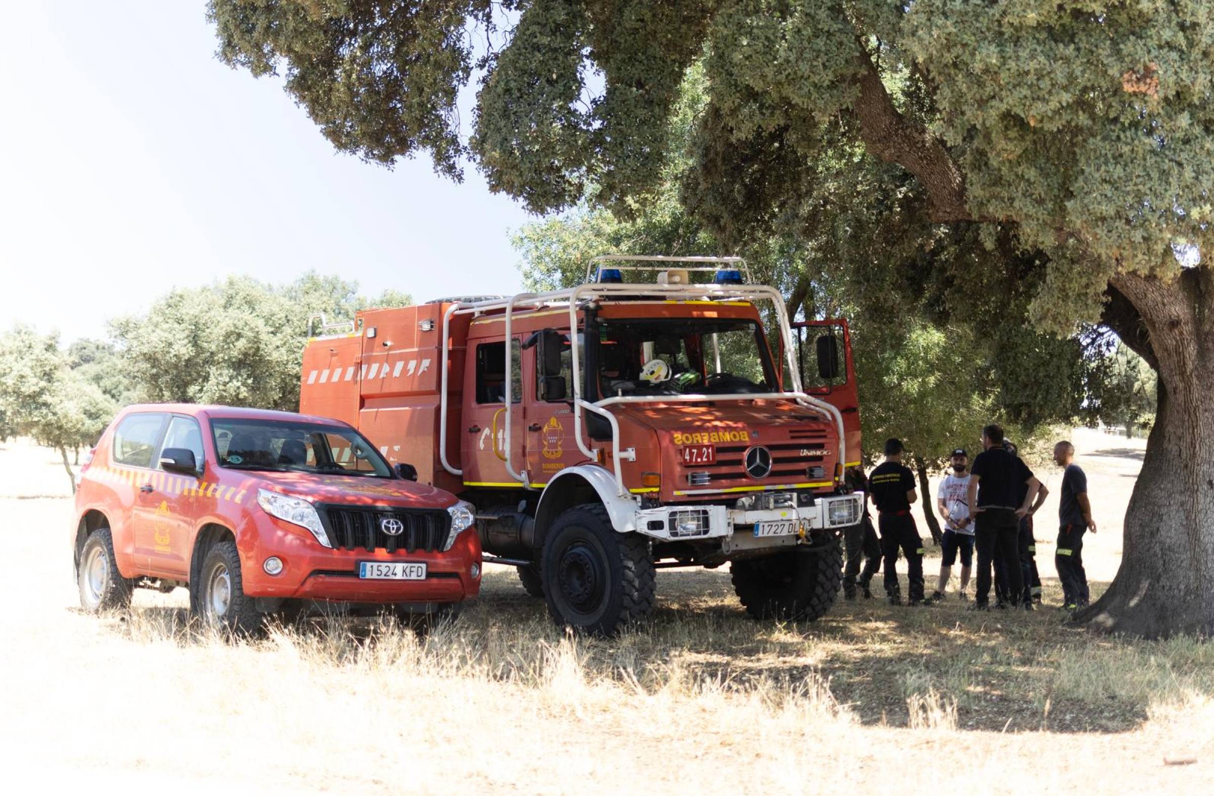 El retén de bomberos de la Comunidad de Madrid ya está en el monte de Boadilla para prevenir incendios