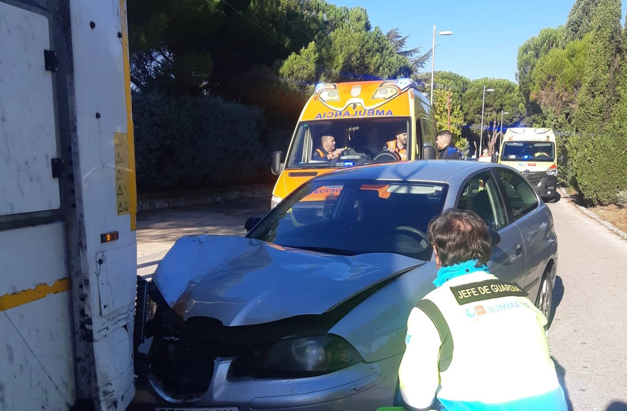 Herido grave un hombre con amputación de pierna tras un choque en Boadilla 