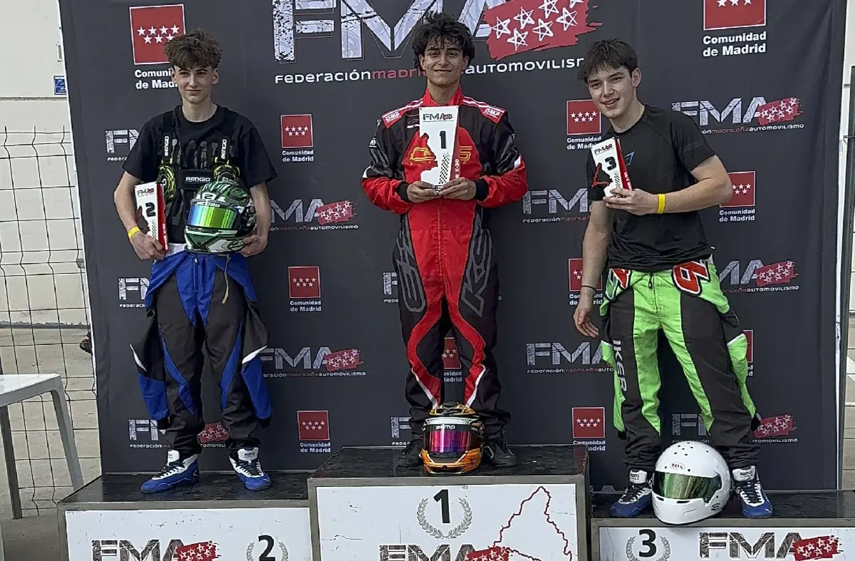 El joven boadillano Jacobo Barrio se sube al podio en el Campeonato Madrileño de Karting 