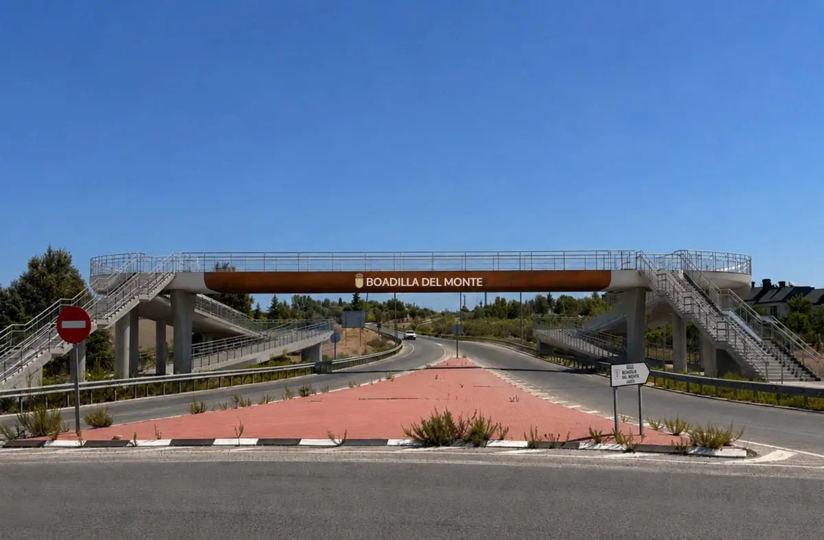 Boadilla inicia la construcción de una nueva pasarela sobre la M-513 que conectará El Pastel con Valenoso