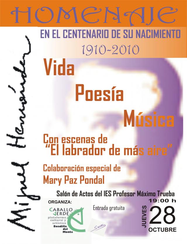Homenaje a Miguel Hernández en el IES Máximo Trueba