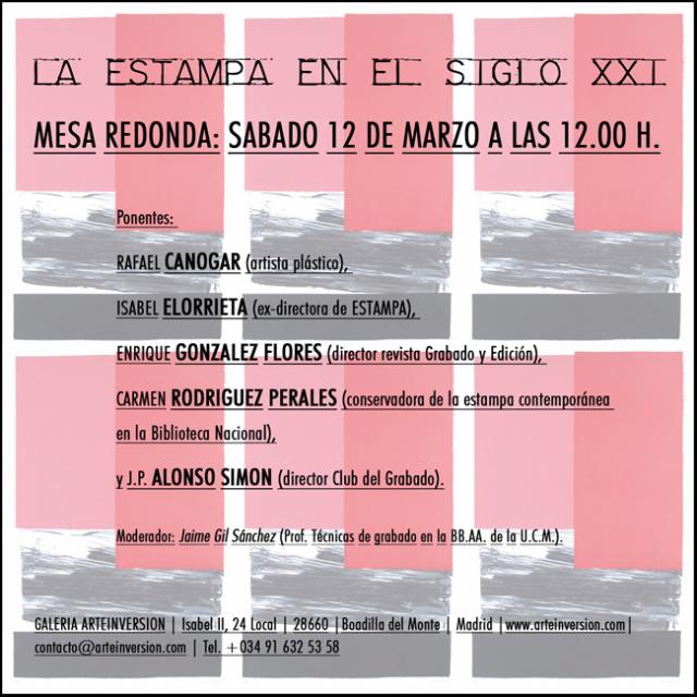 Mesa redonda: La estampa en el siglo XXI, este sábado en Boadilla del Monte