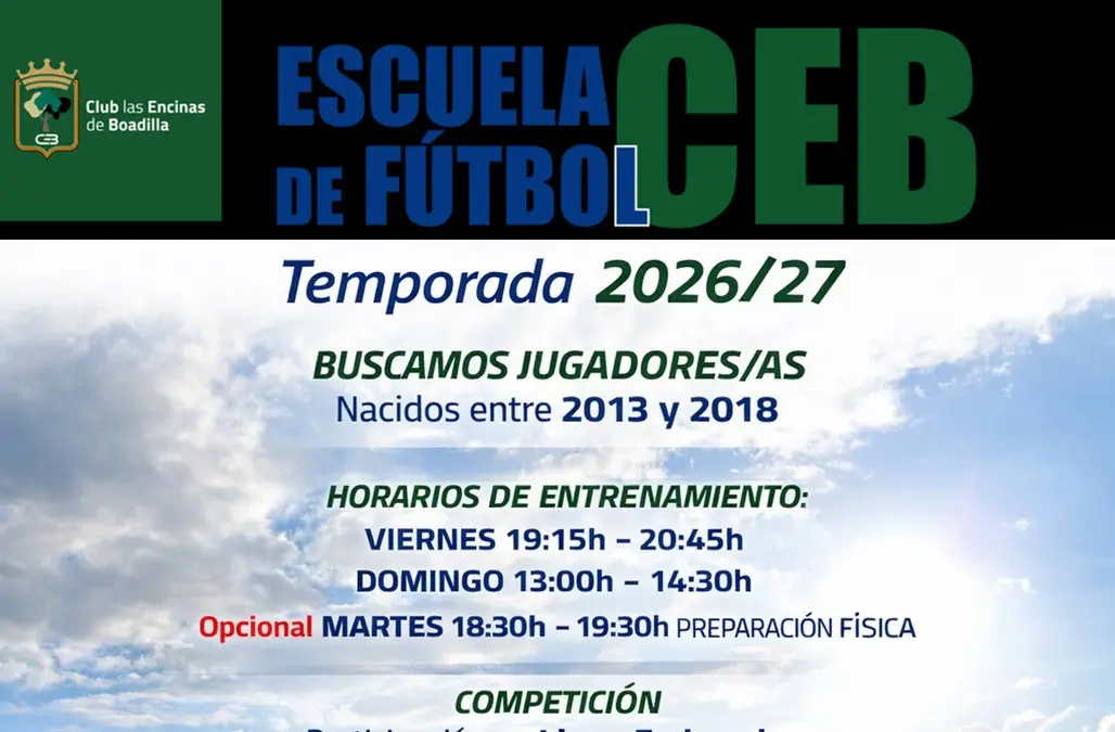 Equipo de Fútbol Alevín (2014 y 2015 - 11 y 10 años) y Benjamín (2016 y 2017 - 9 y 8 años)