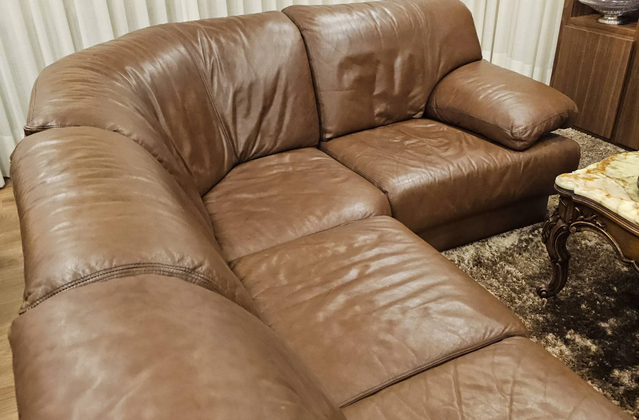 Sofá de cuero de 5 módulos