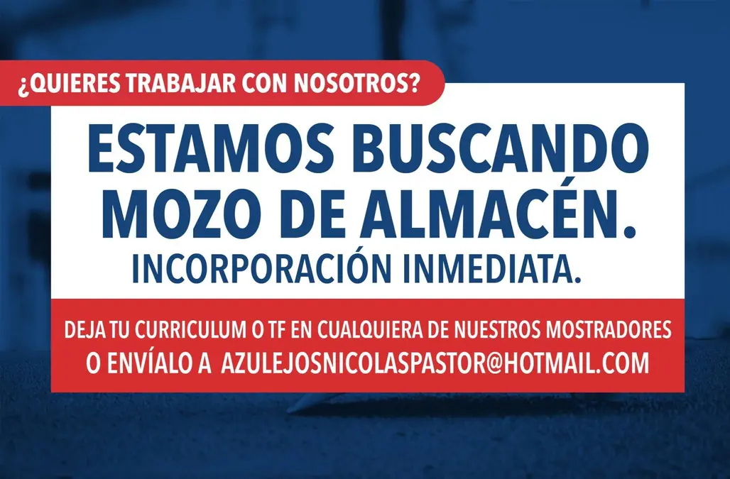 Mozo de Almacén  con incorporación inmediata